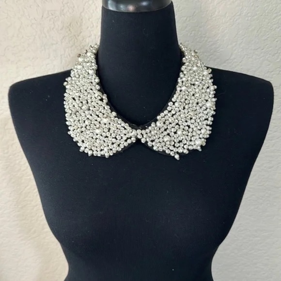 Pearl Collar Necklace with Tie Closure, Black Velvet, by Tasha for Nordstrom - Picture 2 of 4